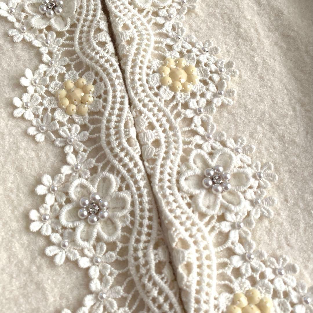 極美品 Super Beauty レース ビジュー パール 花 ジャケット 極美品 Super Beauty レース ビジュー パール 花 ジャケット