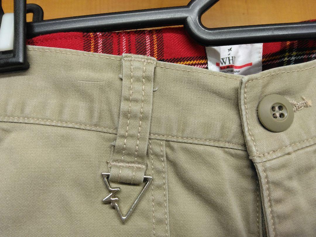 whiz limited バック赤系タータンチェック 9分丈パンツ ベージュ M