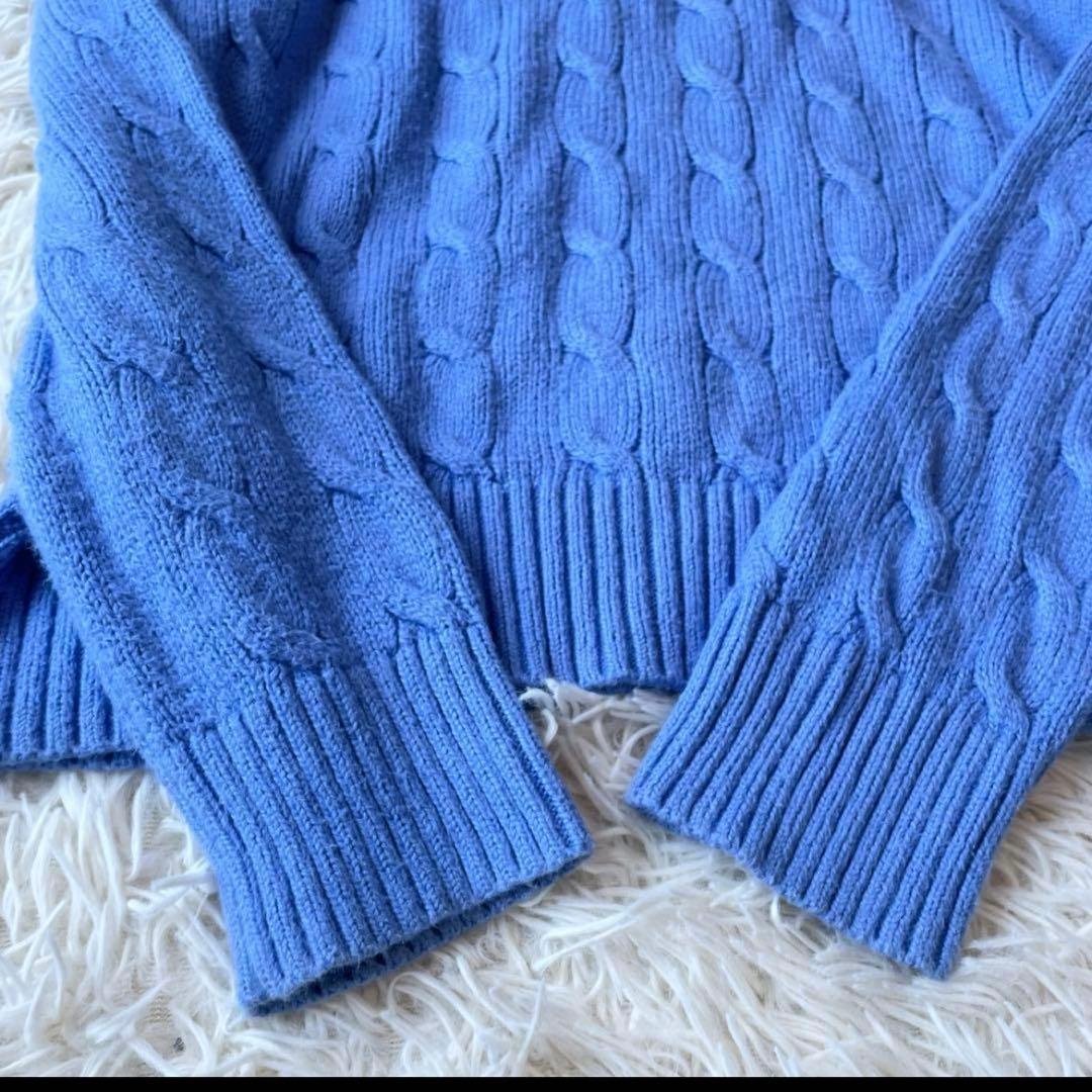 ポロラルフローレン ケーブルニット クルーネック ブルー ポロラルフローレン ケーブルニット クルーネック ブルー