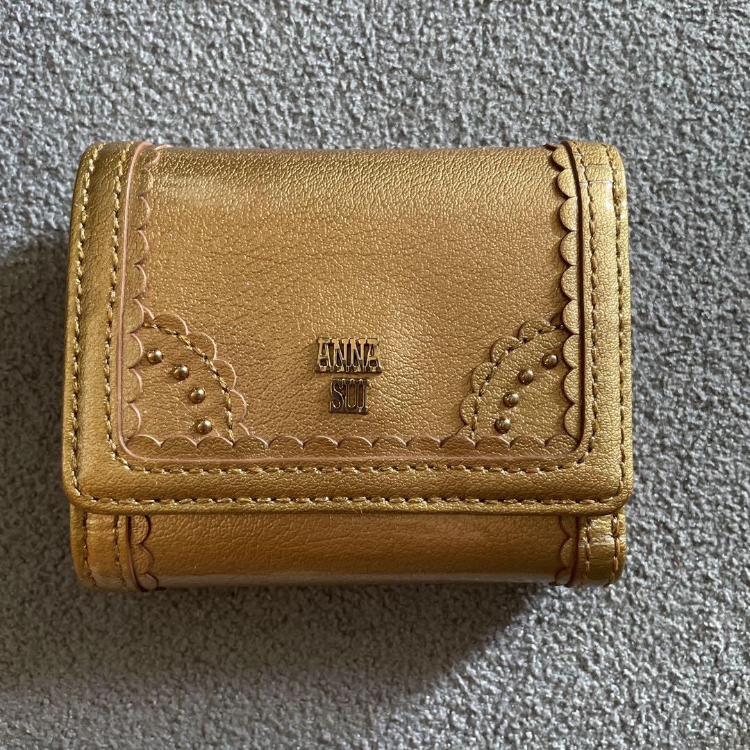 ANNA SUI ゴールド 三つ折り財布