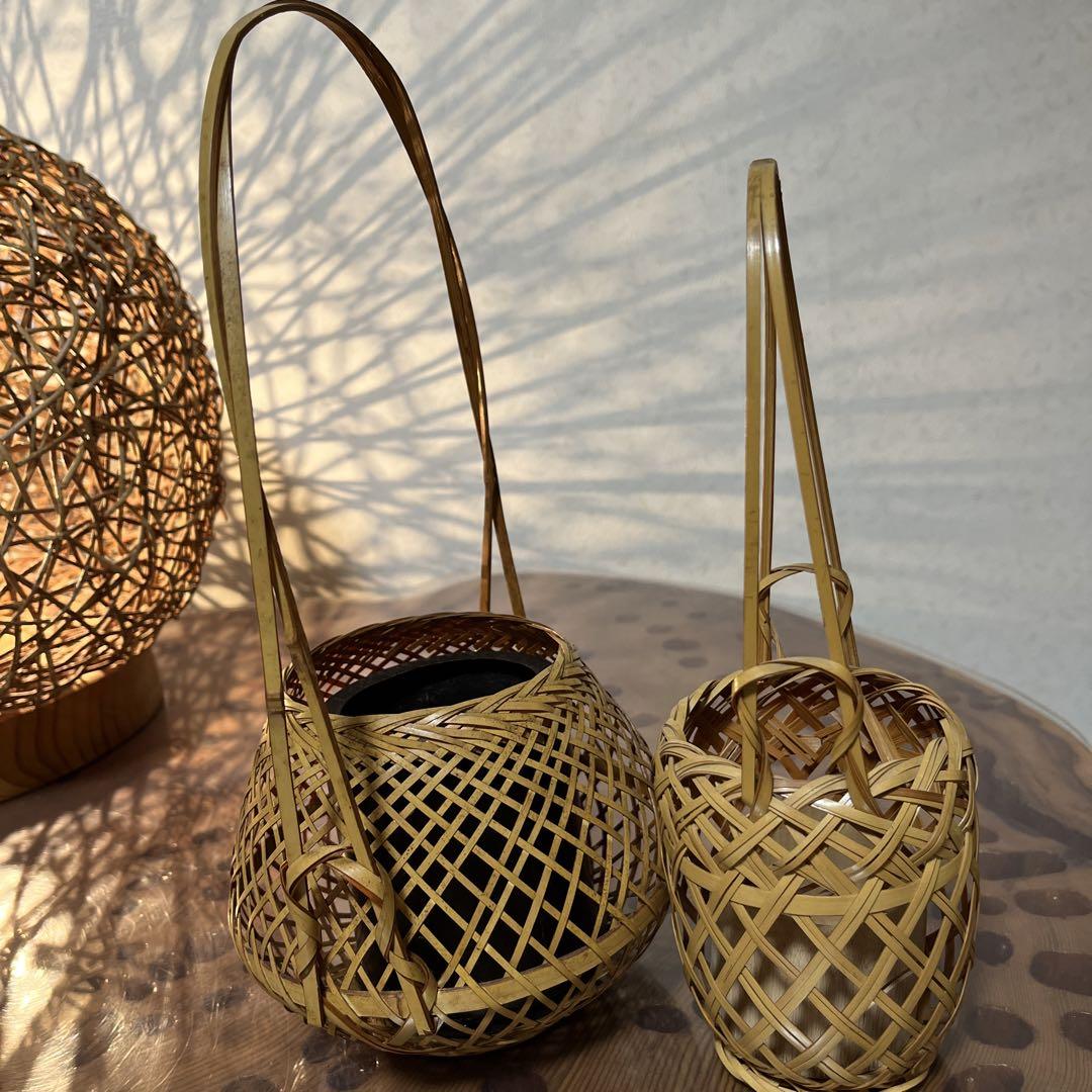 花籠　花入　竹細工　工芸品　茶道具　おまけ付き