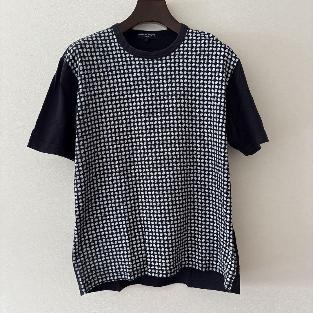 コムデギャルソンオム 2014SS Tシャツ Lサイズ 濃紺 ペイズリー