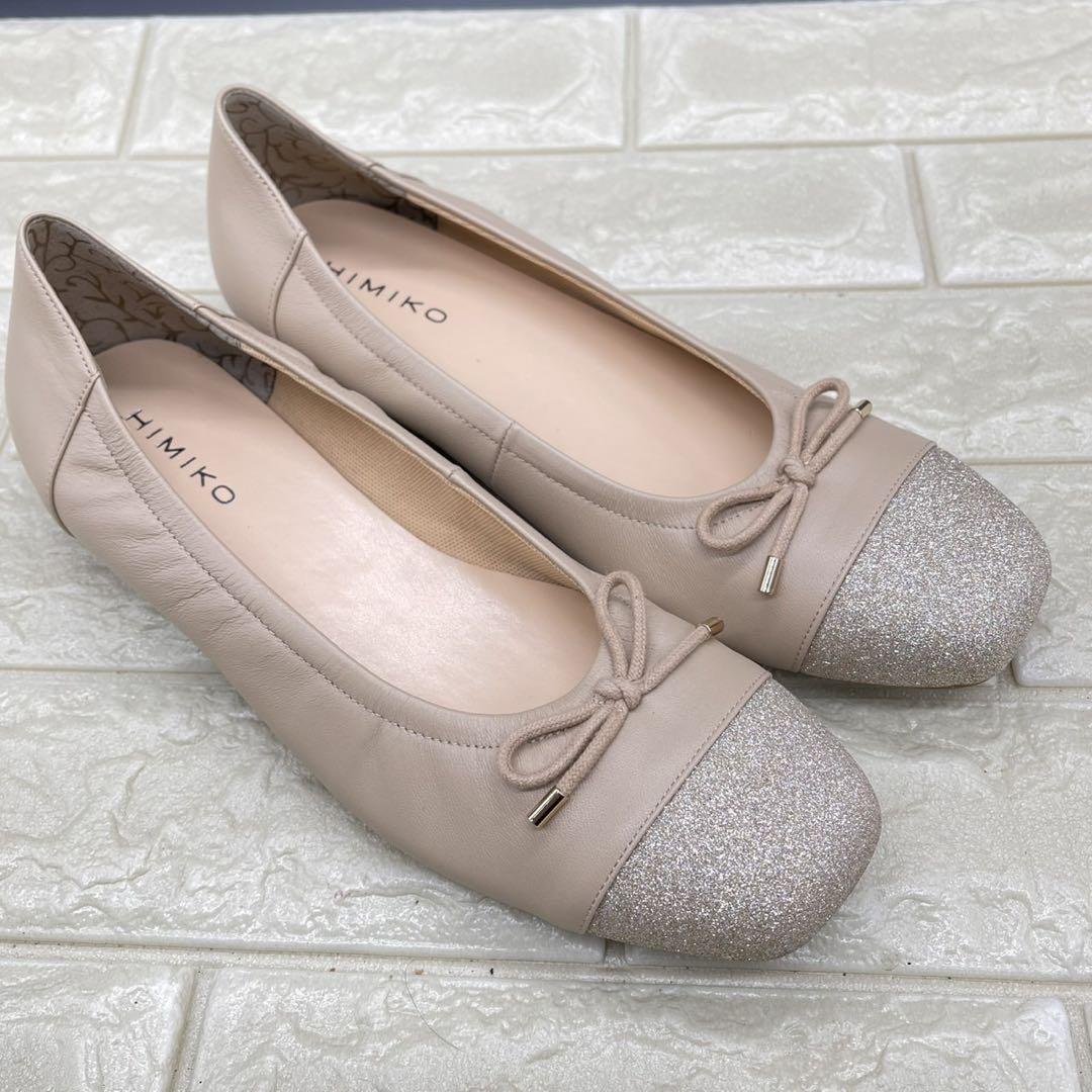 ❤️美品❤️HIMIKO ヒミコ フラットパンプス 25 スクエアトゥ リボン