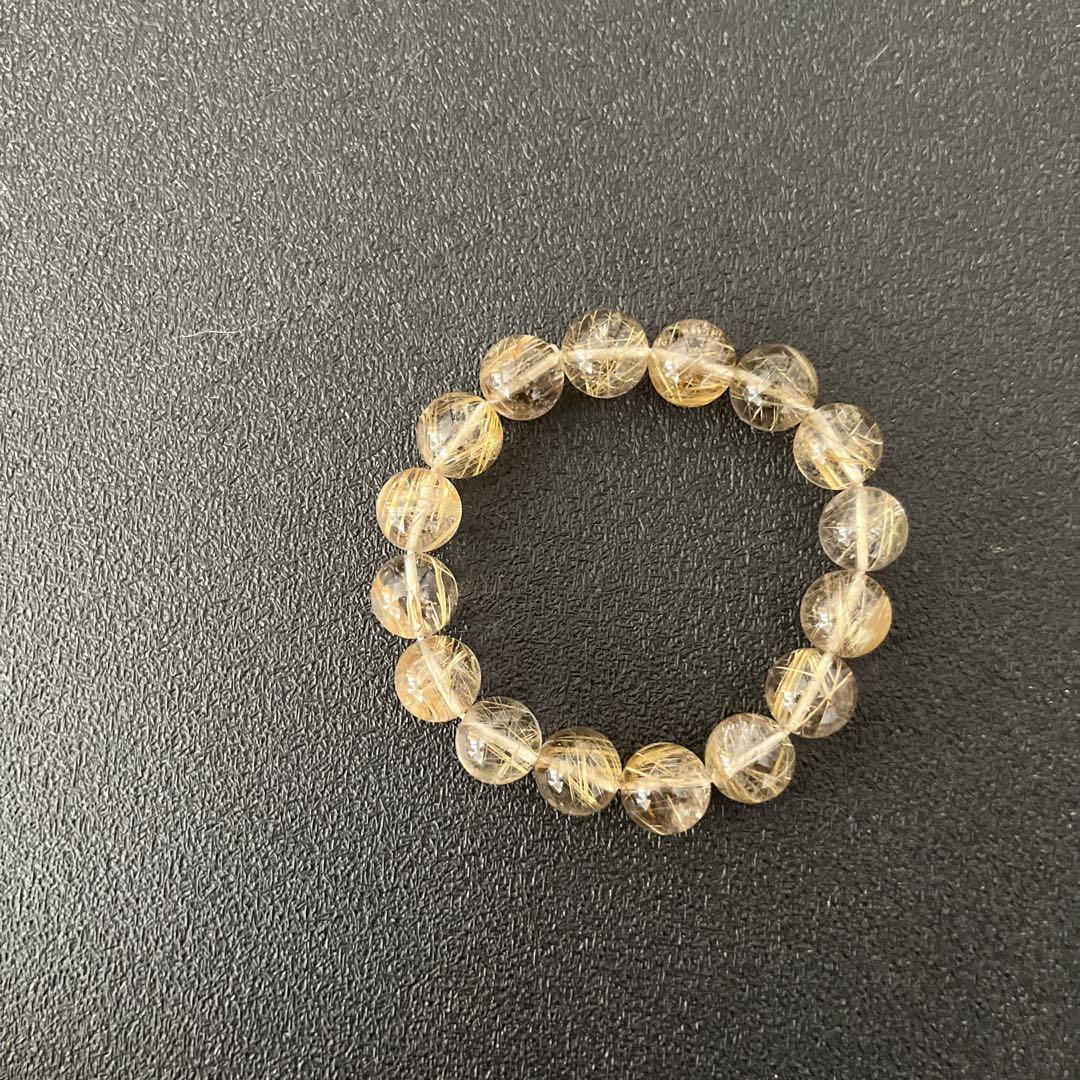 ルチルクォーツ ブレスレット(15玉) 12mm〜15mm 画像5
