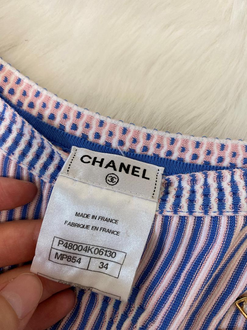 美品♡14S ストライプ ワンピース 34 bCcwu-m89969742883 CHANEL リブ サマーニット 在庫あ得価