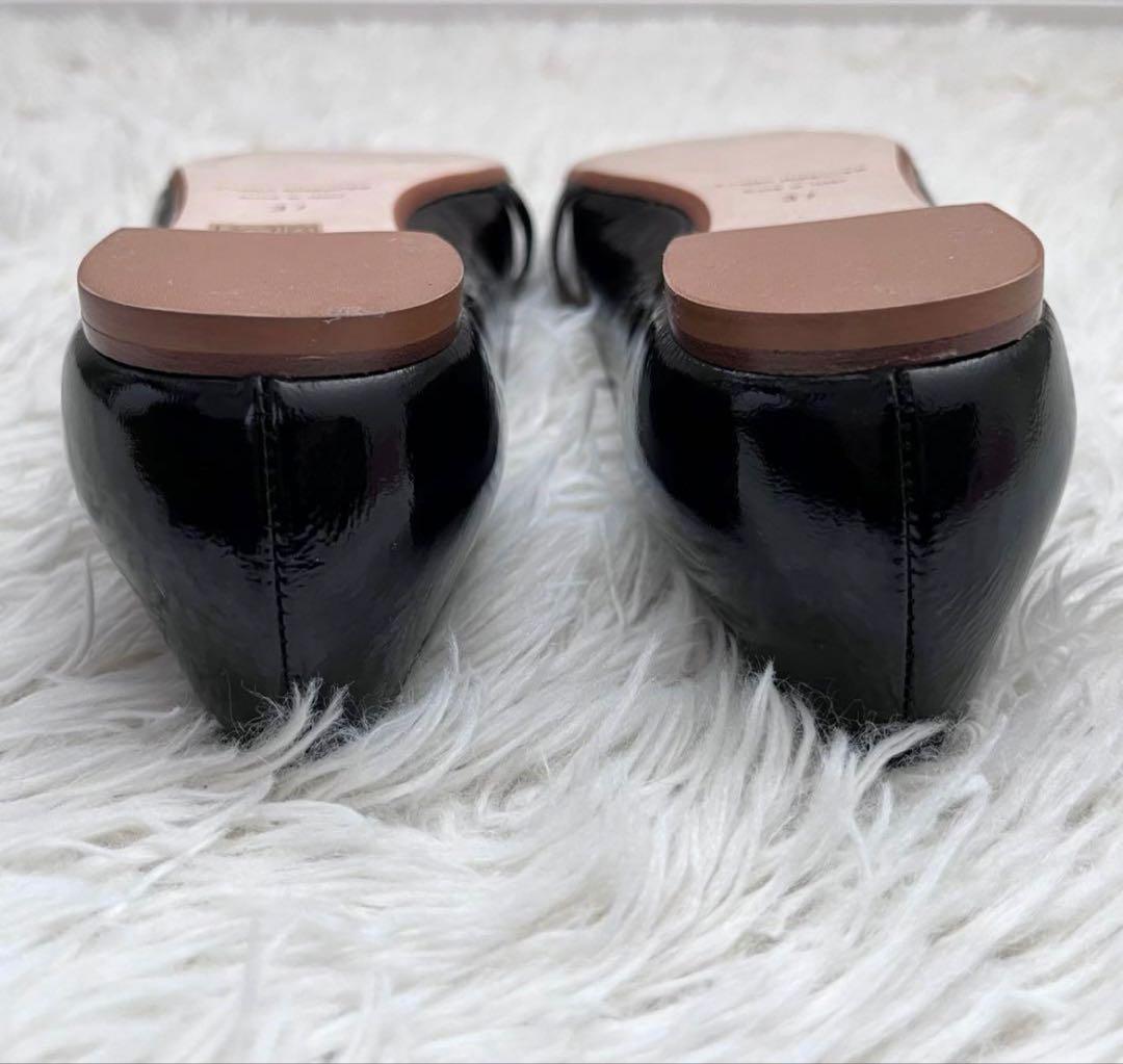 極美品　FABIO RUSCONI メリージェーンパンプス ローヒール 24 黒