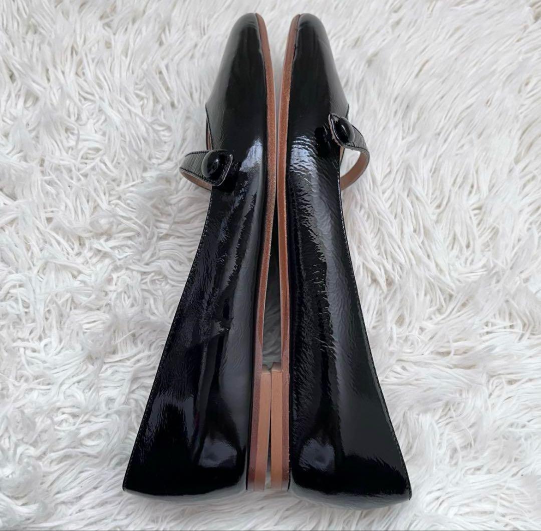 極美品　FABIO RUSCONI メリージェーンパンプス ローヒール 24 黒