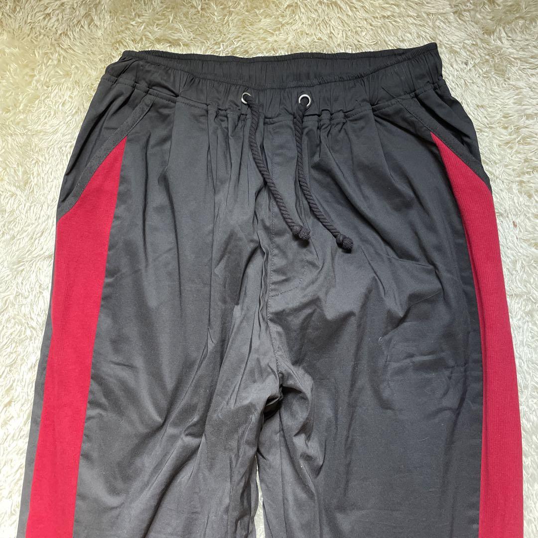 glamb パンツ ブラック　ホワイト　レッド　シャカパン　ラインパンツ　2