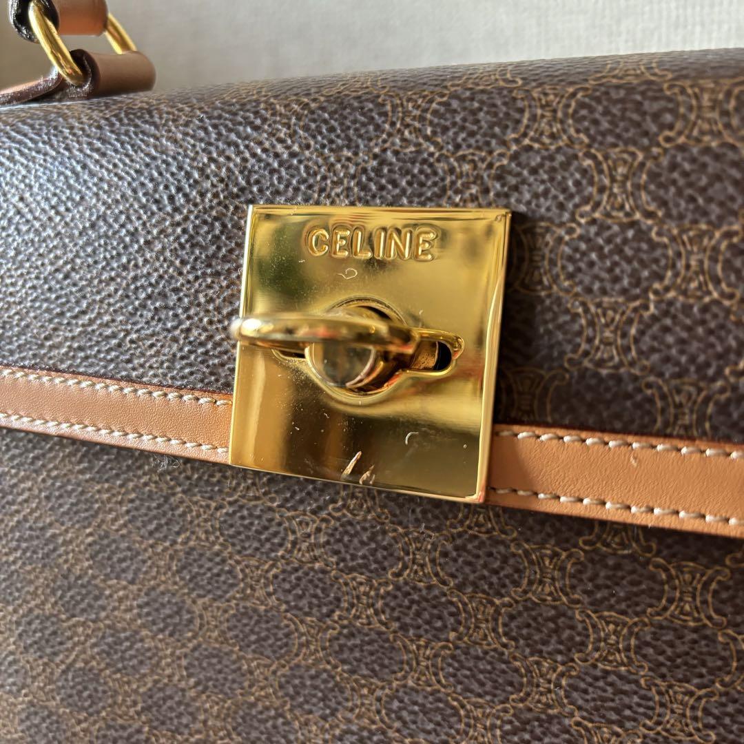 美品 レア Celine セリーヌ マカダム柄ハンドバッグ ガンチーニ
