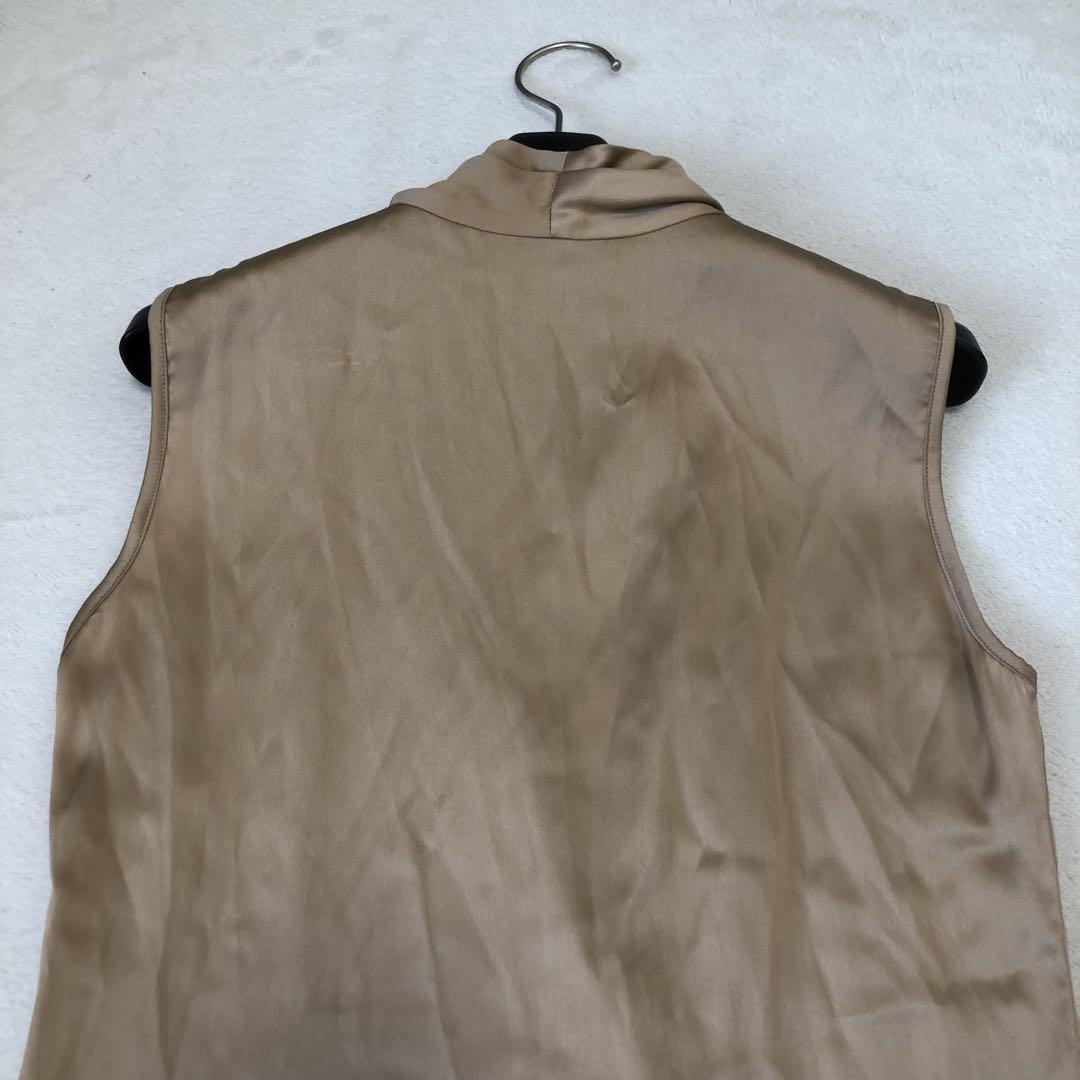 新品　ファビアナフィリッピ　カシュクールブラウス　ノースリーブ　ベージュ　42