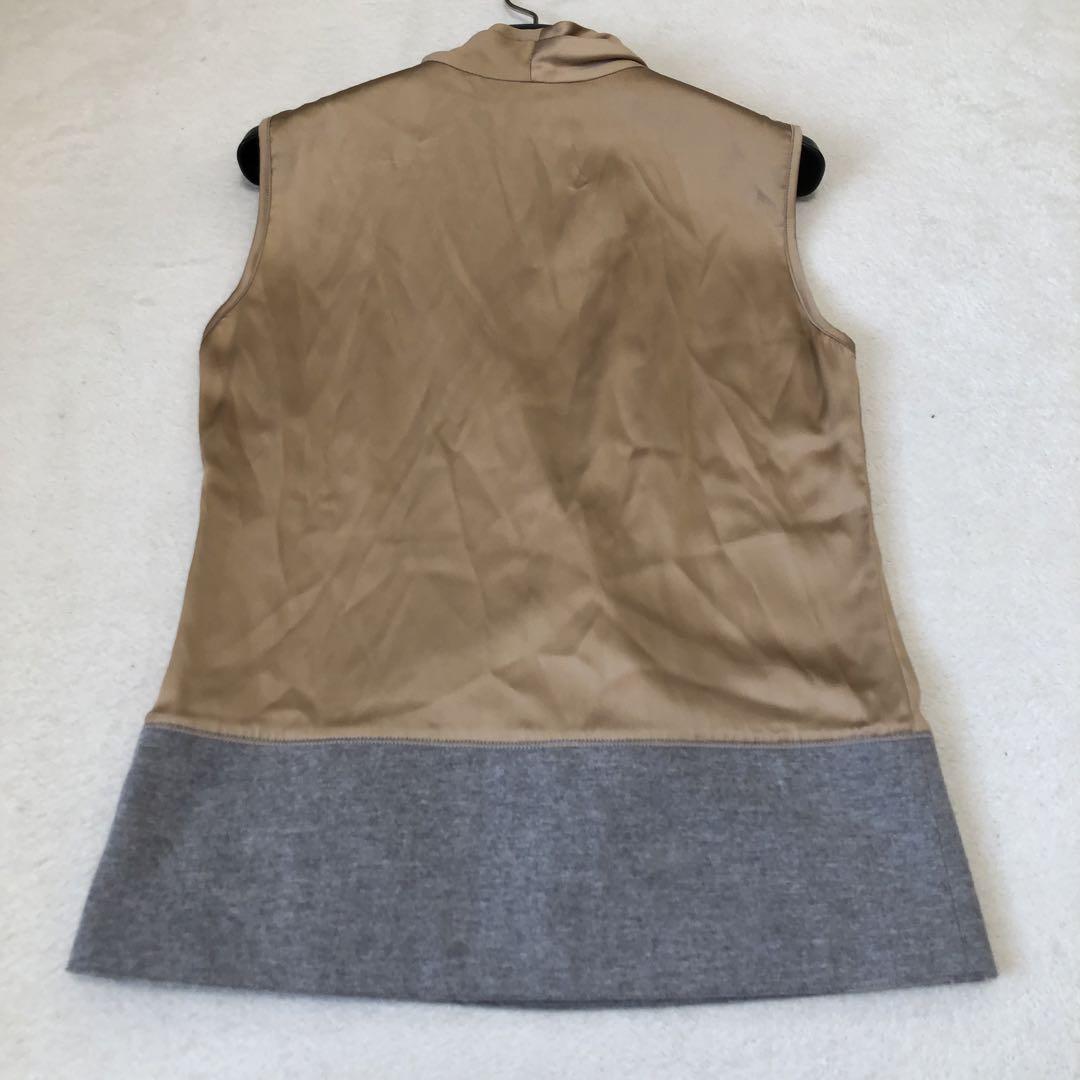 新品　ファビアナフィリッピ　カシュクールブラウス　ノースリーブ　ベージュ　42