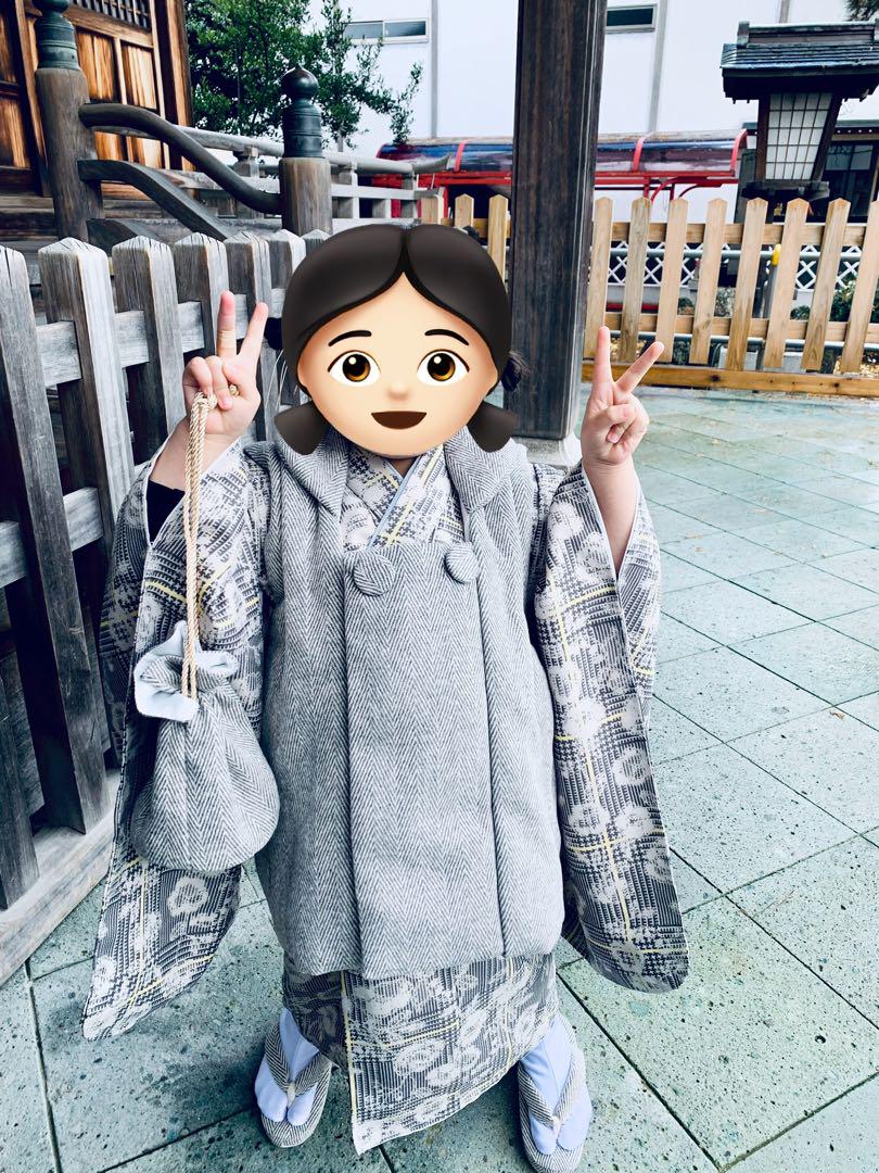 view　ひよこ商店　七五三　3歳　着物　被布　7点セット