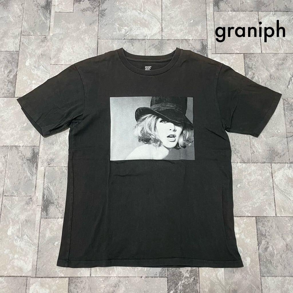 graniph ケイト フォトプリント Tシャツ サムハスキ ブラック