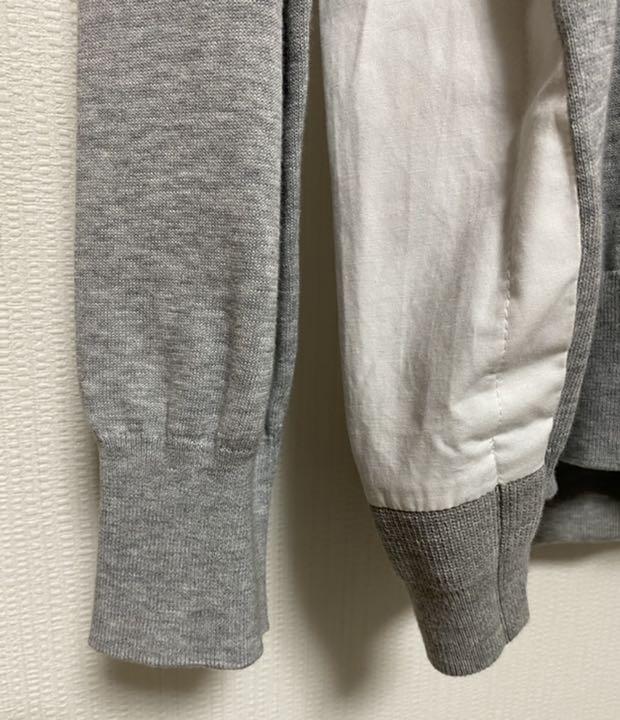 ブランド sacai サカイ ドッキングニット oaRqH-m89983517260 コットンニットプルオーバー グレー ㊰のみになり