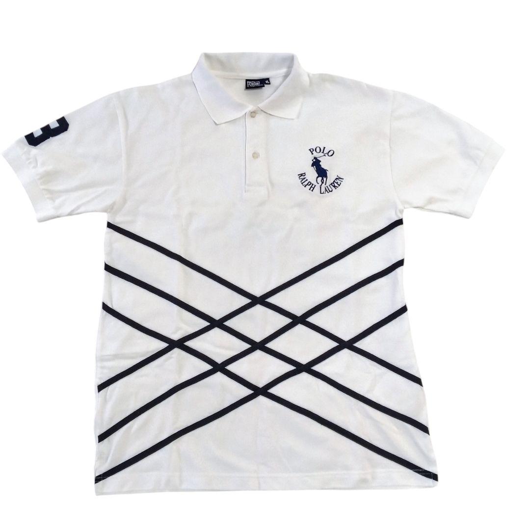 美品 大きめ ラルフローレン オックスフォード 鹿の子 半袖 Tシャツ 個性的