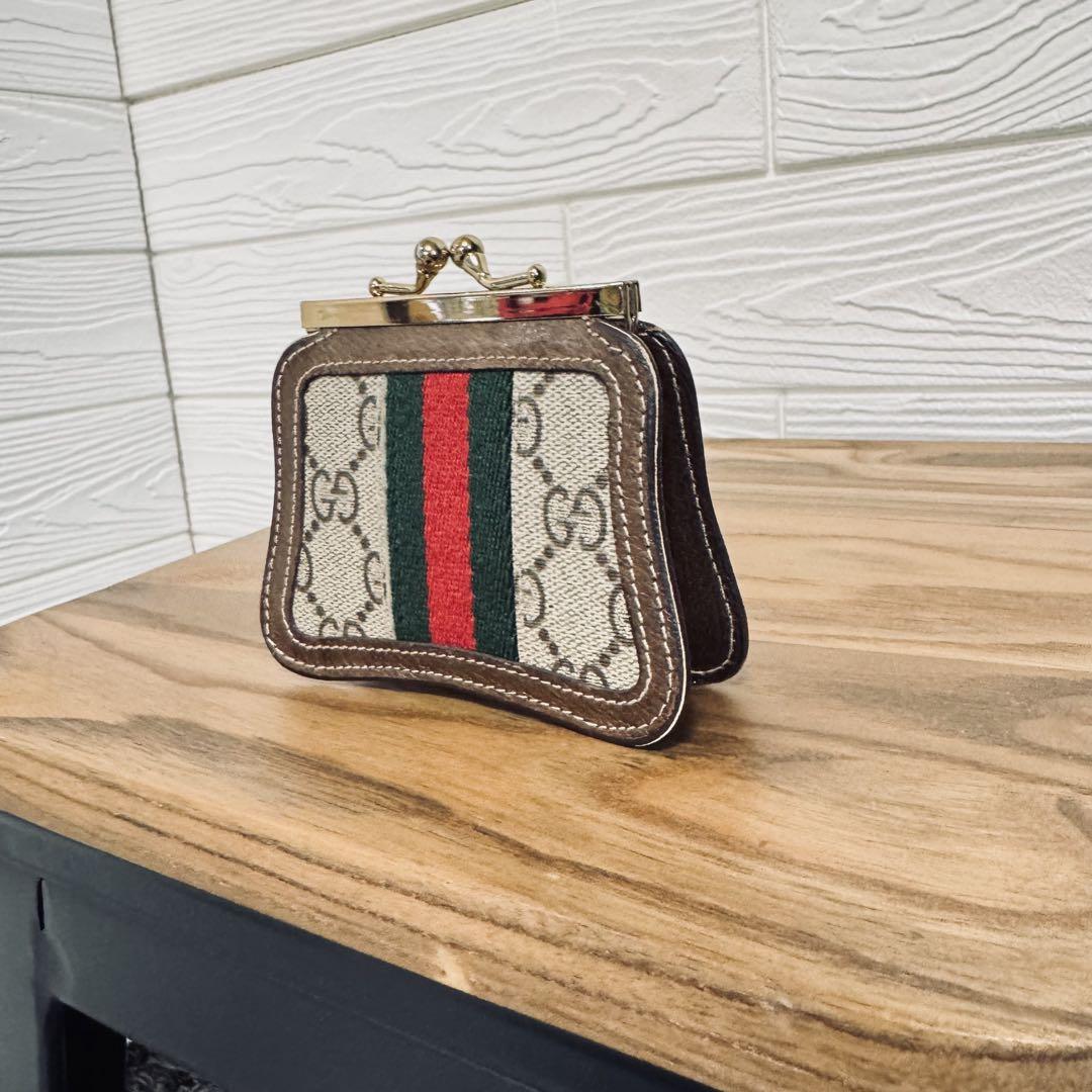 GUCCI グッチ オールドグッチ シェリーライン GG ロゴ レザー 小銭入れ