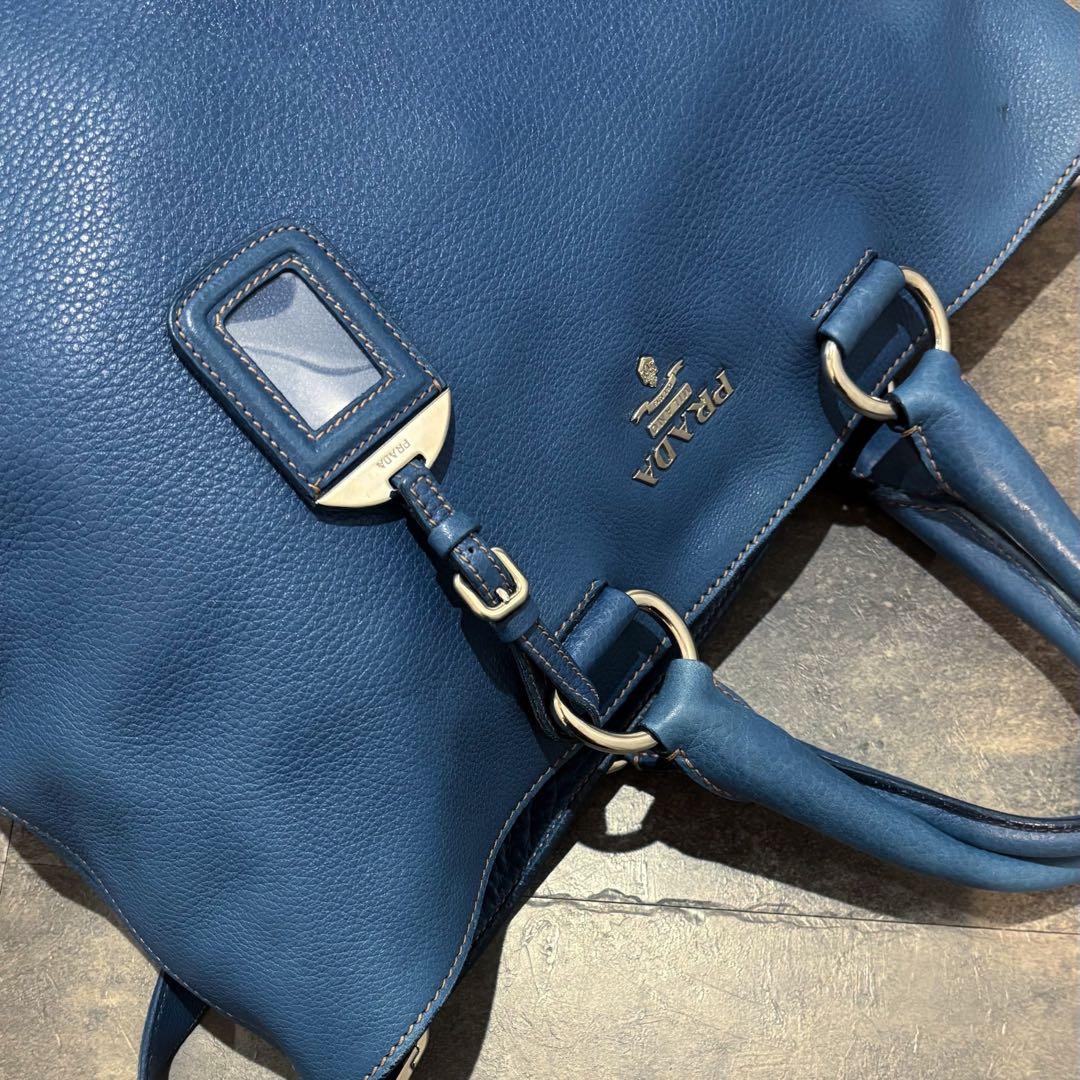 【美品】PRADA プラダ ヴィッテロダイノ トートバッグ シルバー金具 【美品】PRADA プラダ ヴィッテロダイノ トートバッグ シルバー金具