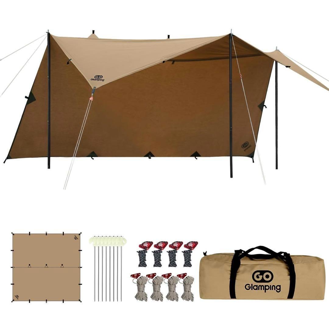 GOGlamping 正方形タープ 焚き火可 19箇所ルー 295mm 天幕