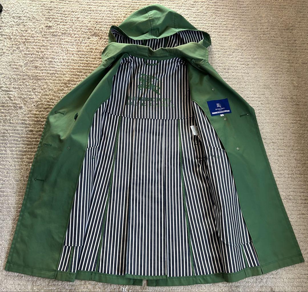 BURBERRY BLUE LABEL グリーンAラインコート 38