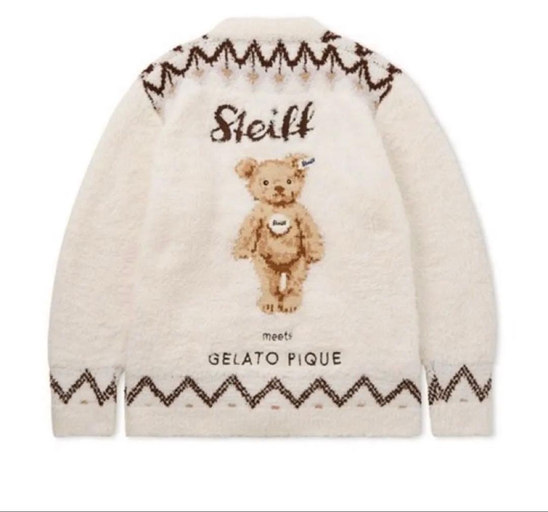 新品・未使用 ジェラートピケ オム シュタイフ Steiff カーディガン L