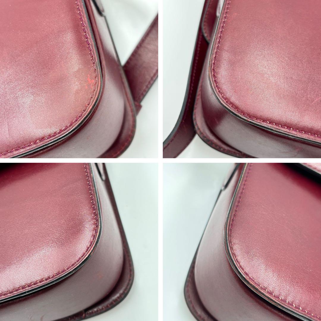 CELINE セリーヌ ショルダーバッグ ボルドー 馬車金具 ゴールド金具