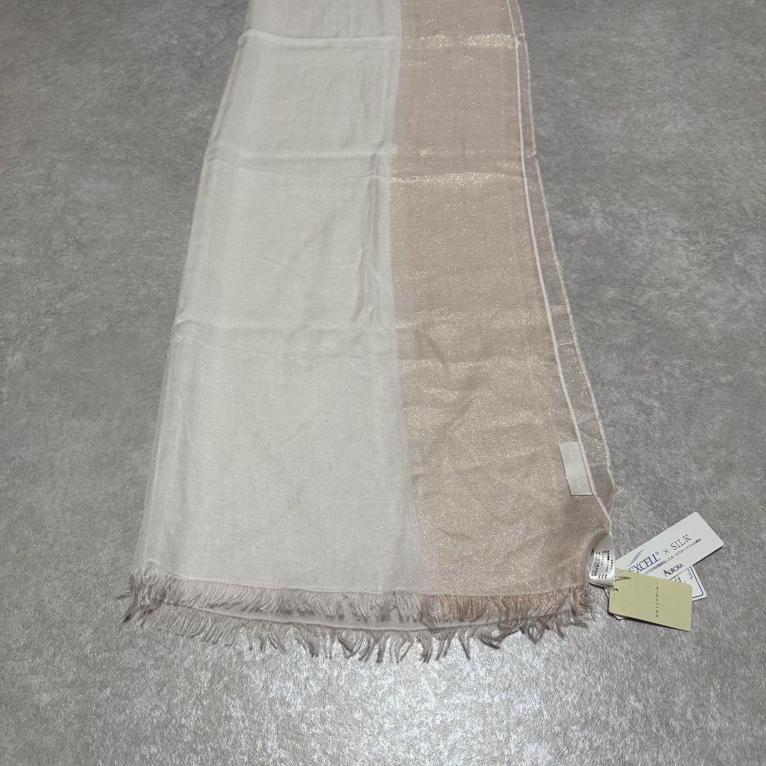 新品 未使用 ベージュ シルク ストール Made in Japan