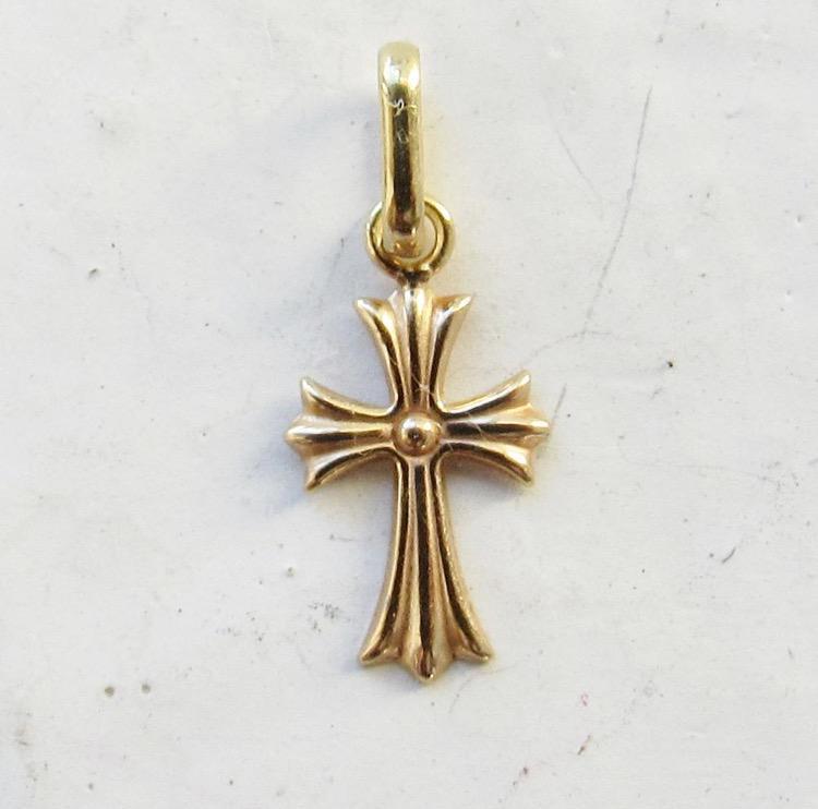 みーたん♡様☆K18 クロス ネックレス トップ 18K 刻印 18金 新品