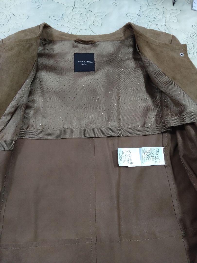 MaxMara】ウィークエンド : 羊革スエード ノーカラー コート 40