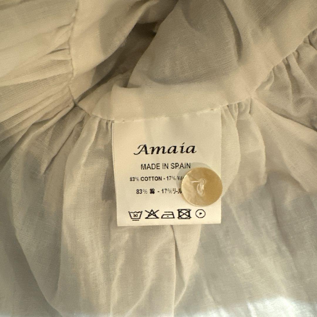 【美品】Amaia リバティプリント 七分袖 花柄ワンピース