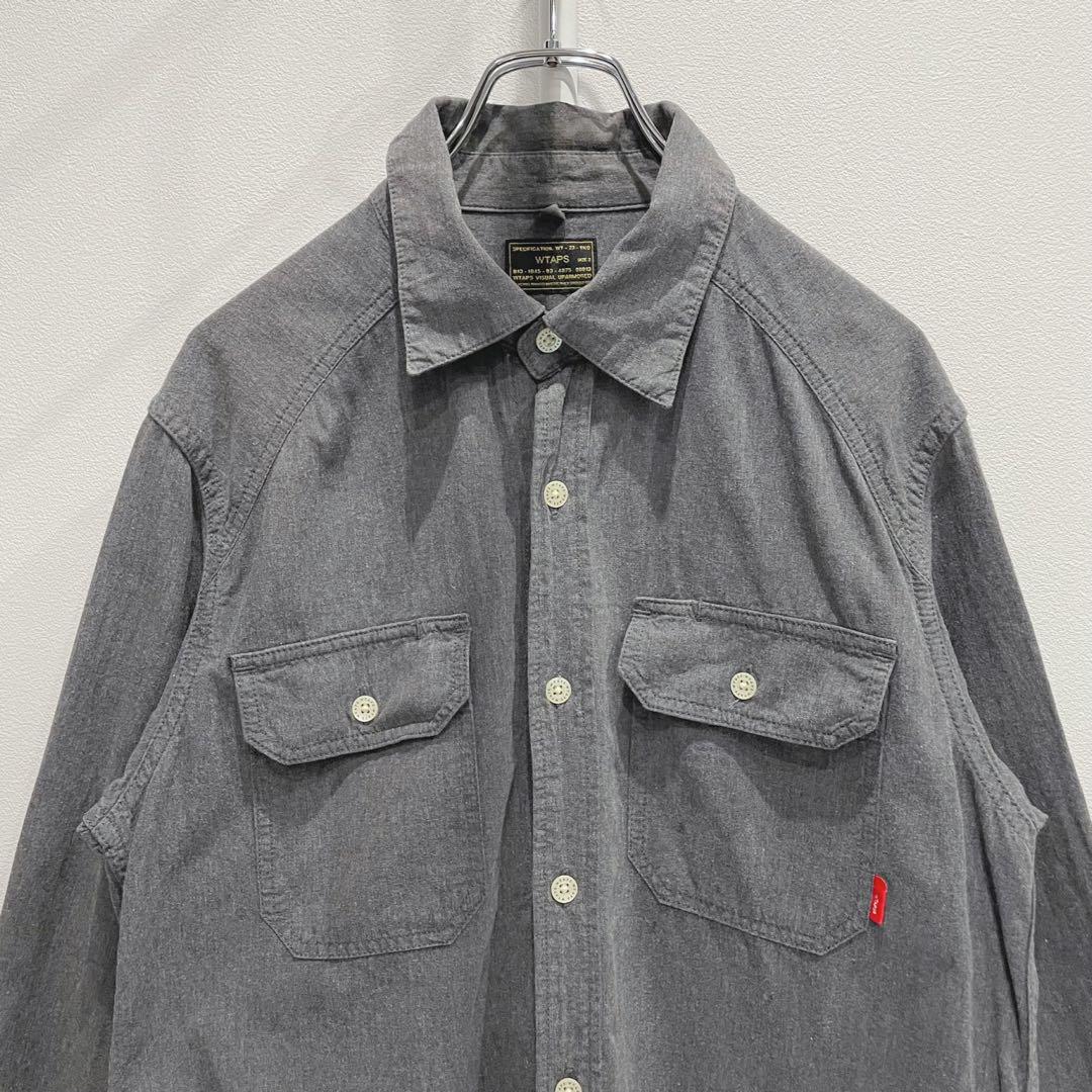 WTAPS ダブルタップス　シャンブレー　ワークシャツ　グレー　Mサイズ