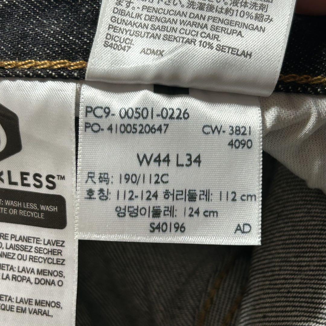 美品リーバイス501ブラックデニムパンツレア黒ロゴワイドGパンw44アメリカ古着