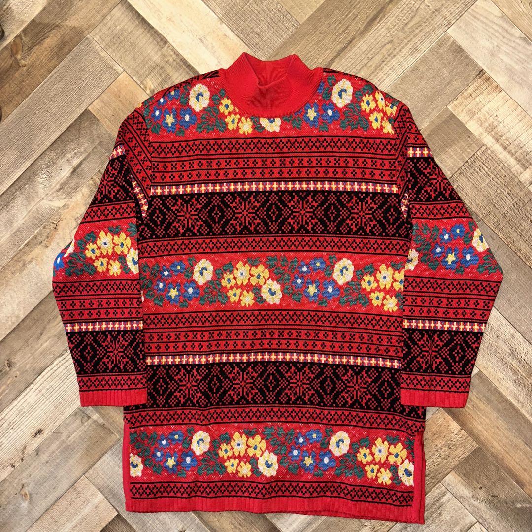 2025最新のスタイル Saint Yves Laurent 花柄ニット 90's トップス
