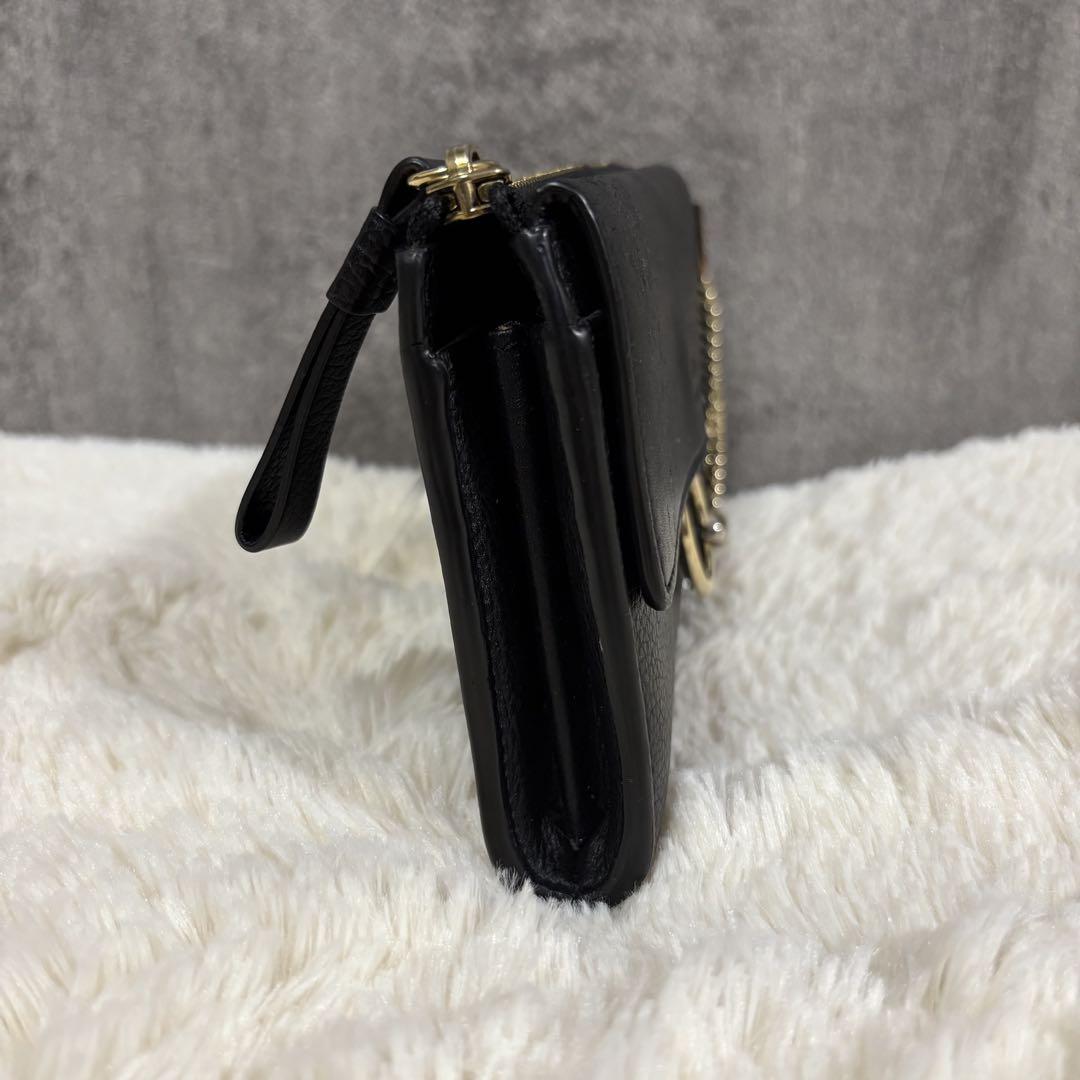 美品 クロエ フェイ FAYE 長財布 チェーン レザー 金具 ブラック 黒 美品 クロエ フェイ FAYE 長財布 チェーン レザー 金具 ブラック