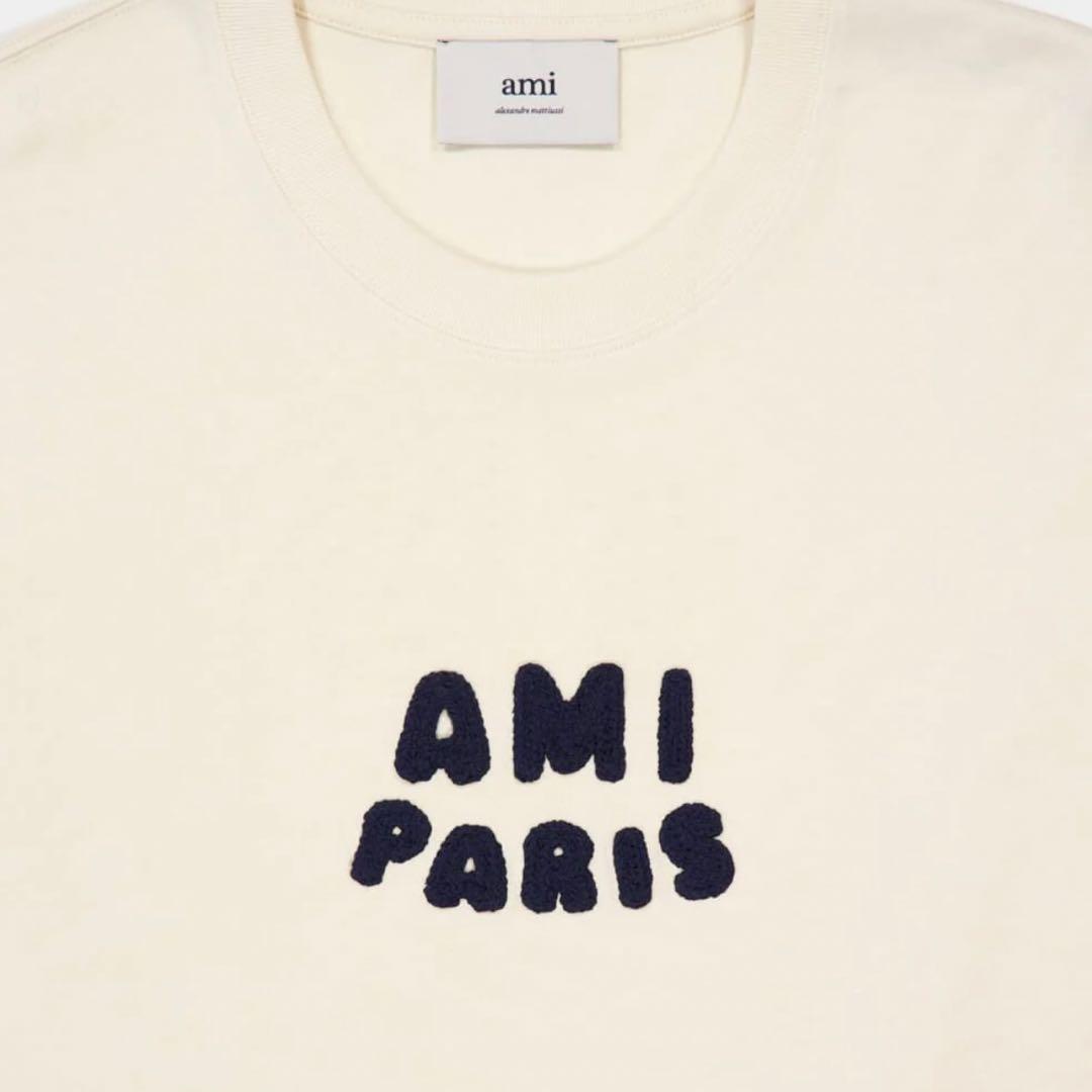 ami - 新品 AMI PARIS アミパリス 刺繍Tシャツ ホワイトクリーム