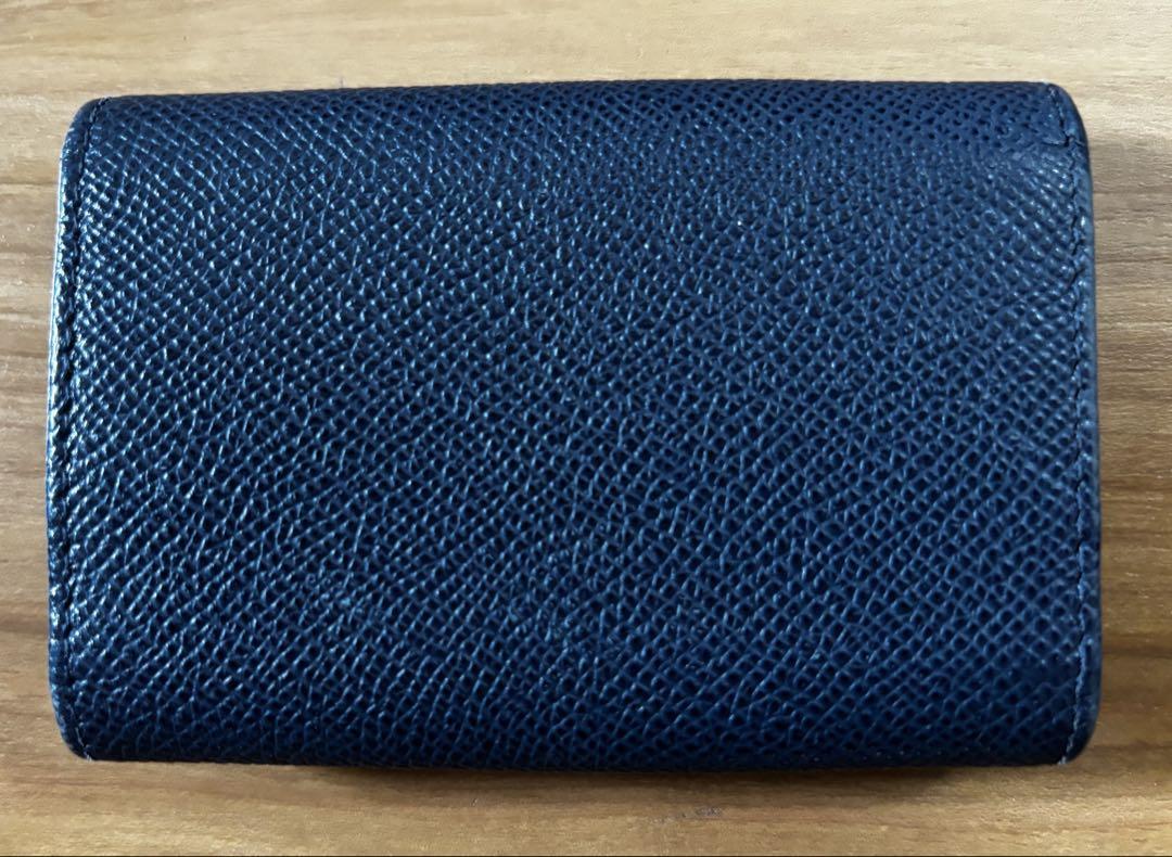 BVLGARI ネイビー レザー キーケース