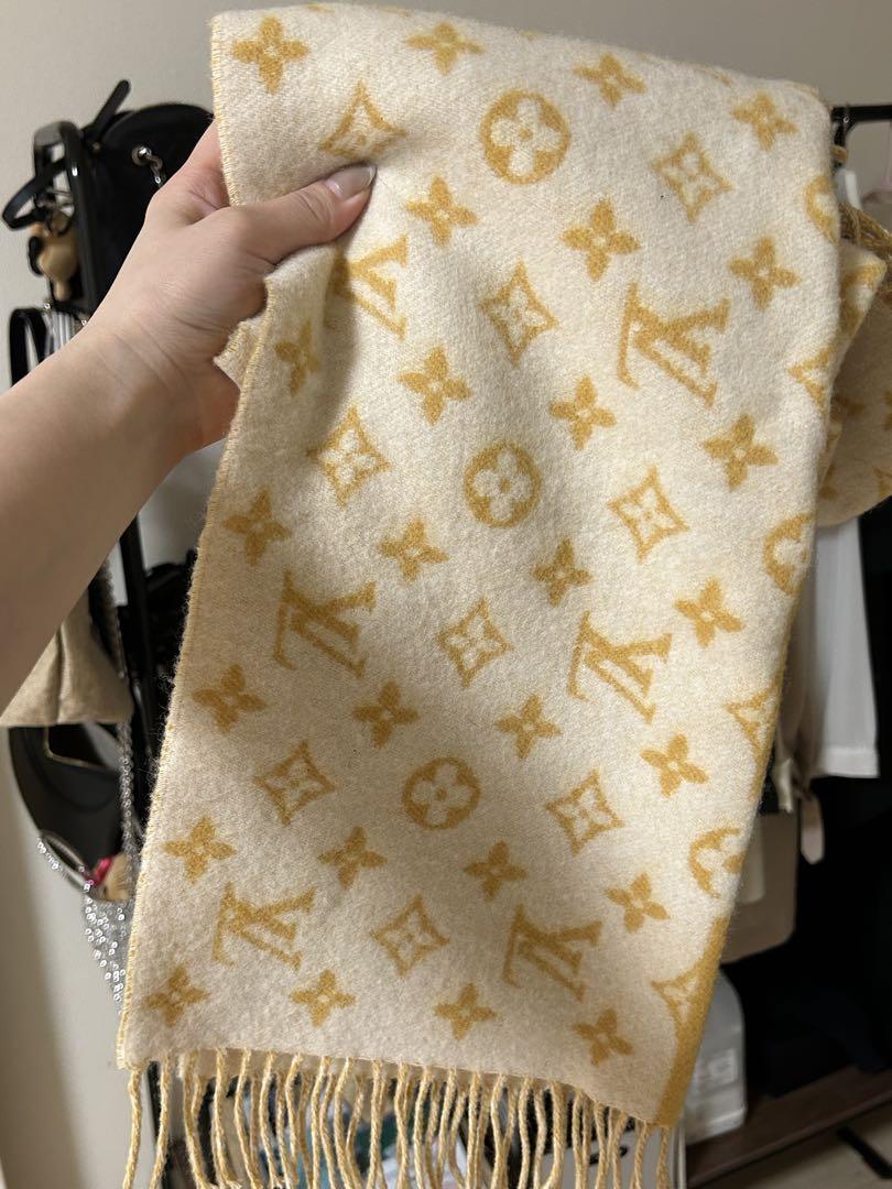 Louis Vuitton ロゴマフラー クリーム/イエロー