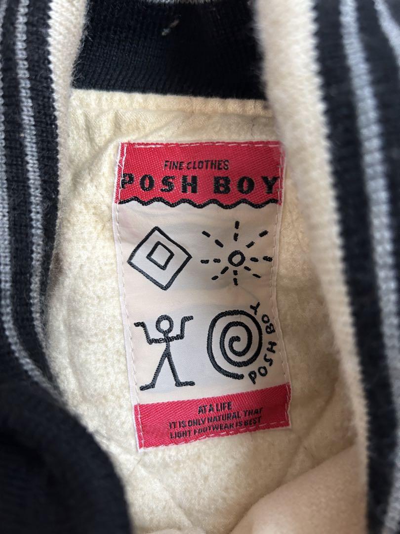 ★ POSH BOY 90s ワッペン　刺繍　ナンバリング　レザー　スタジャン