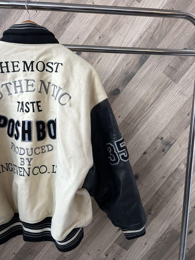 ★ POSH BOY 90s ワッペン　刺繍　ナンバリング　レザー　スタジャン