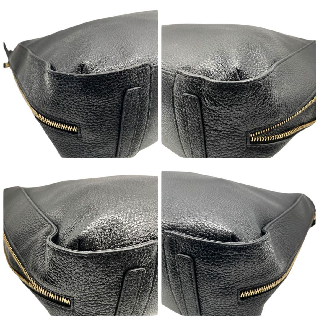 美品　フルラ　ハンドバッグ　2way　黒　サイドジップ　FURLA　レザー　E8
