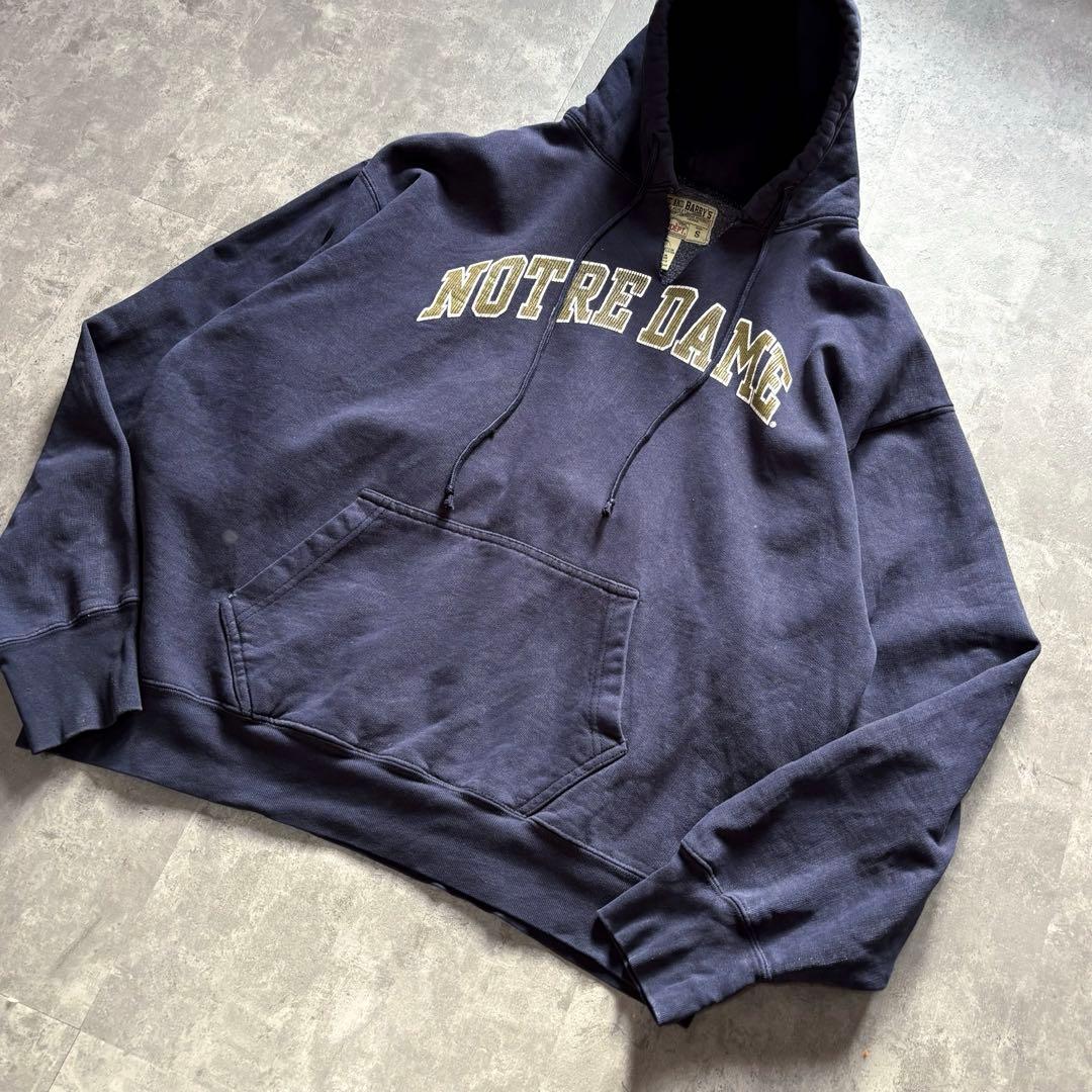 90s ヴィンテージ古着 肉厚スウェットパーカーノートルダム大学 XL フェード