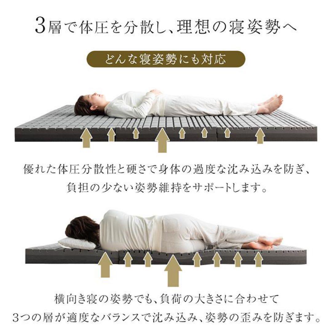 マットレス シングル 三つ折り 折りたたみ 高反発 硬め 高反発マットレス