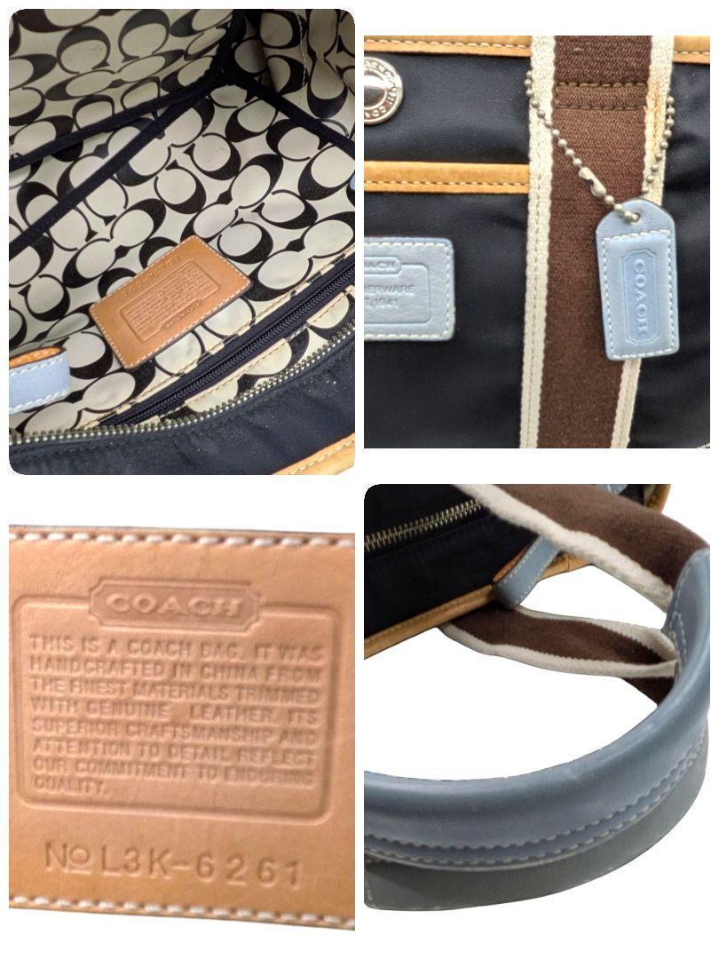 美品 COACH コーチ トートバッグ ナイロン カジュアル チャーム