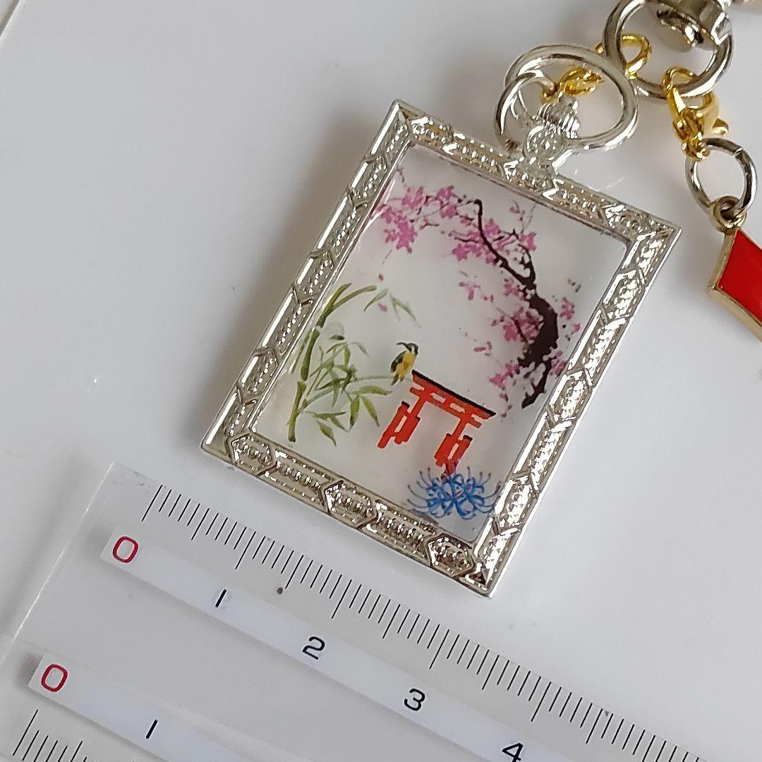 竹と鳥 鳥居 梅 青い彼岸花(曼珠沙華)和風 レジンキーホルダー
