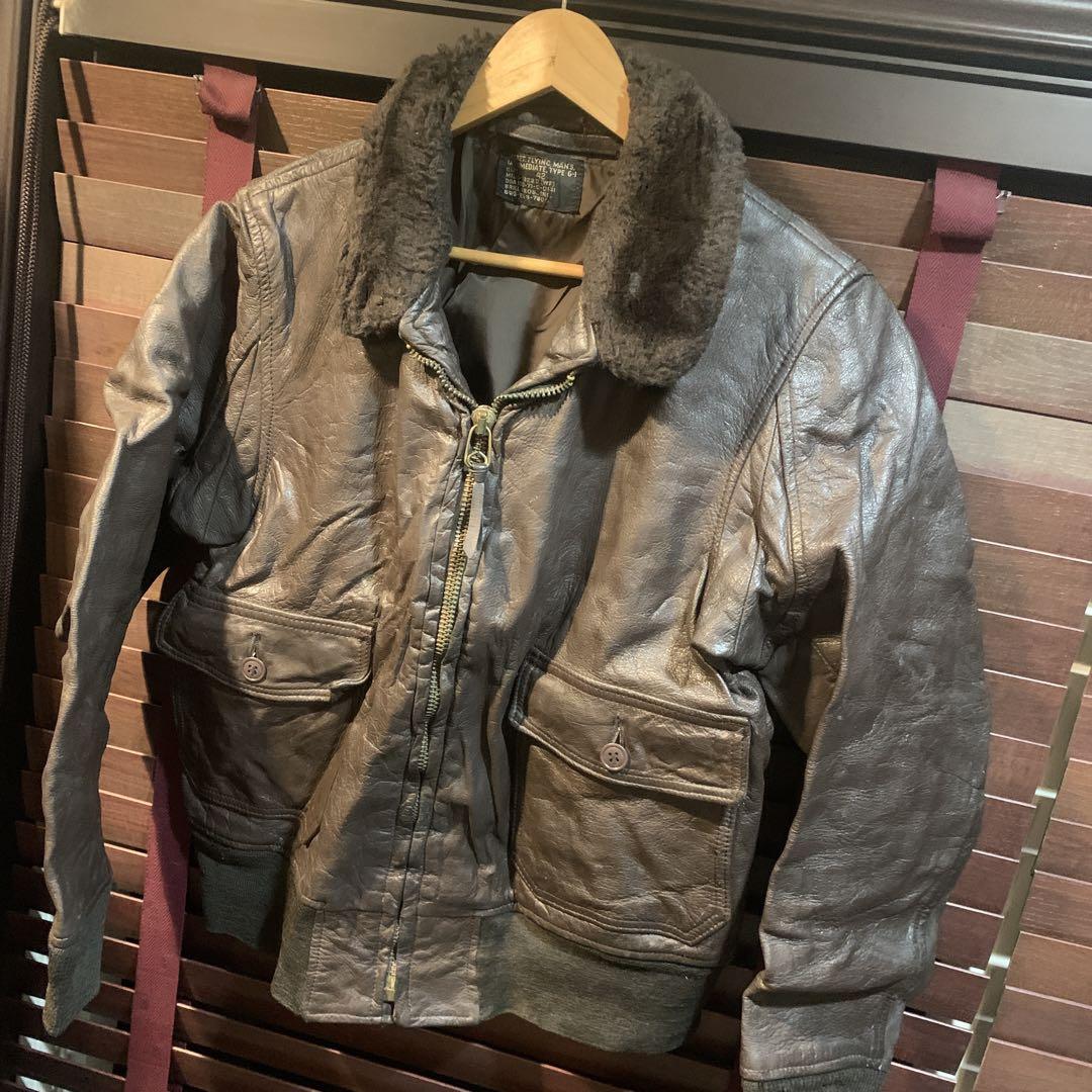 1971年　US NAVY G-1 レザー　フライトジャケット古着