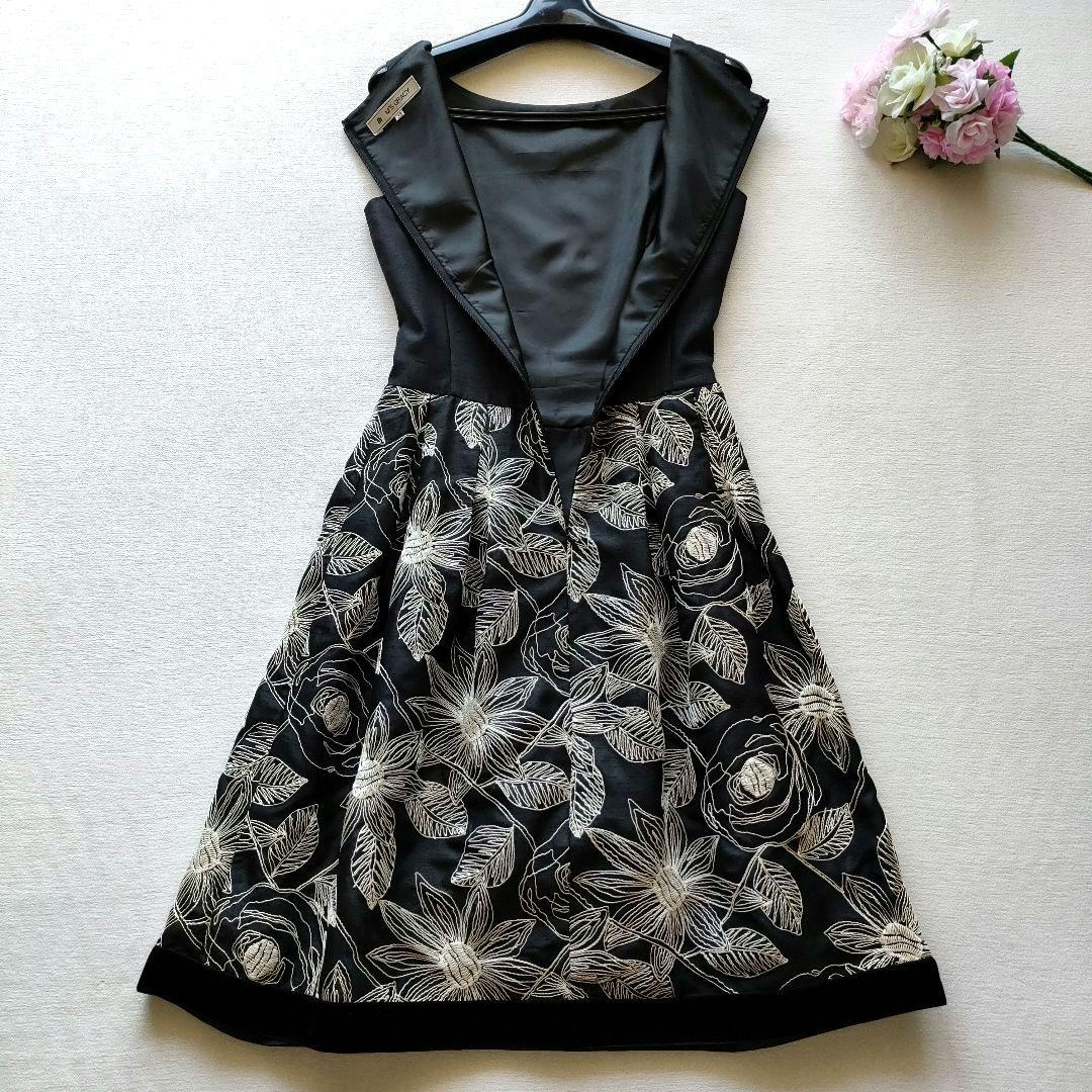 【美品✨】エムズグレイシー　ワンピースドレスシャンタン生地　花柄ボレロ付　Ｓ〜M