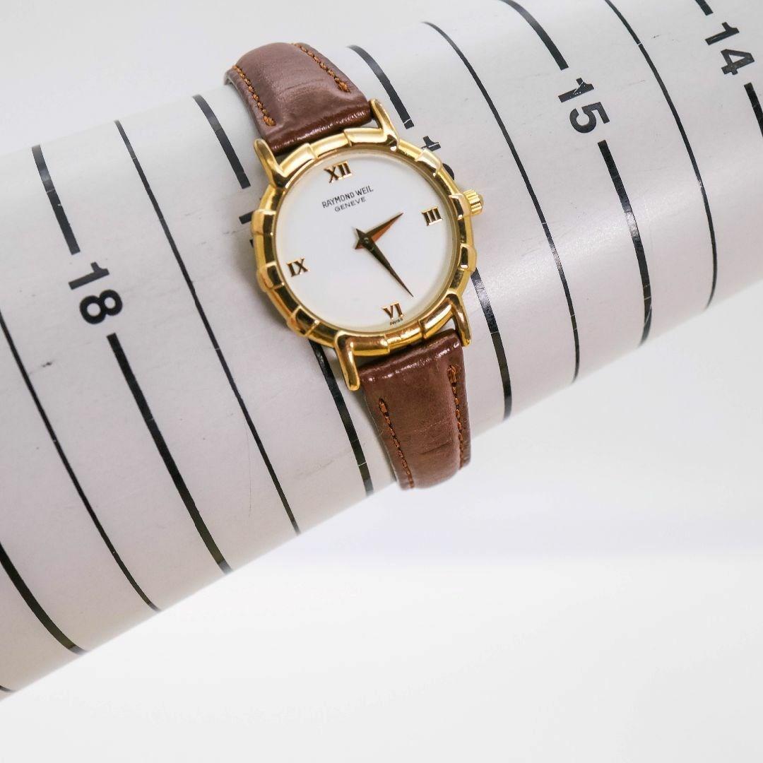 稼働 RAYMONDWEIL 腕時計 18金メッキ レディース レザー 400