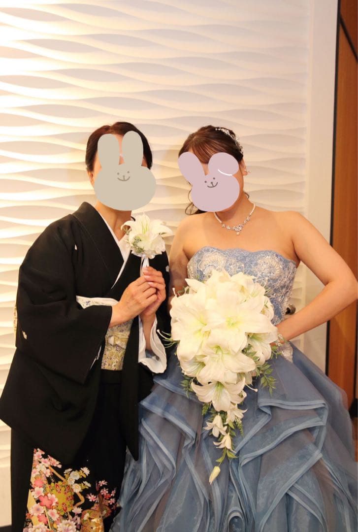 カサブランカ キャスケードブーケ ブートニアセット 造花 白 カサブランカ キャスケードブーケ ブートニアセット 造花 白