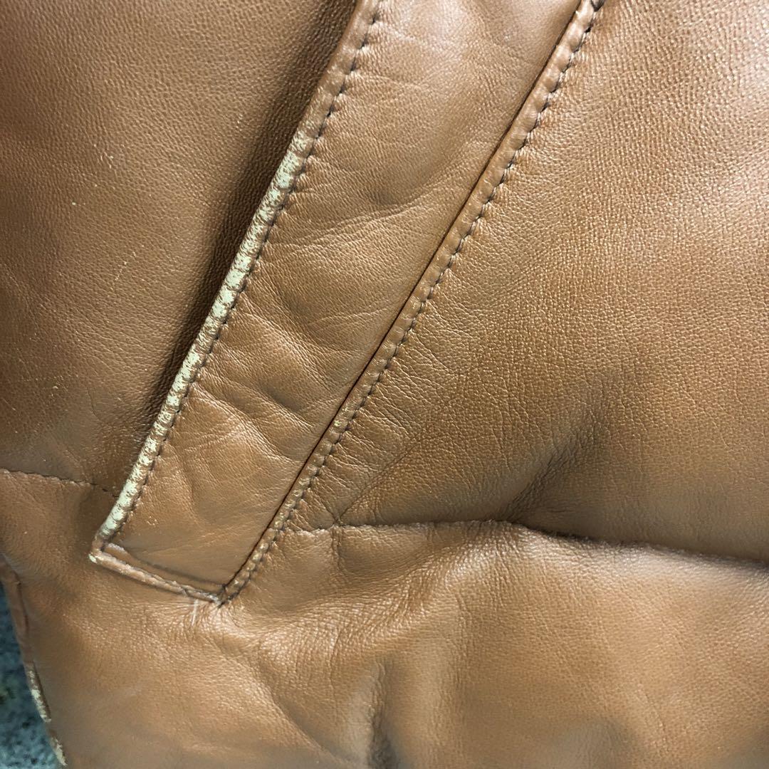 Schott メンズレザーダウンジャケット 茶色 6602