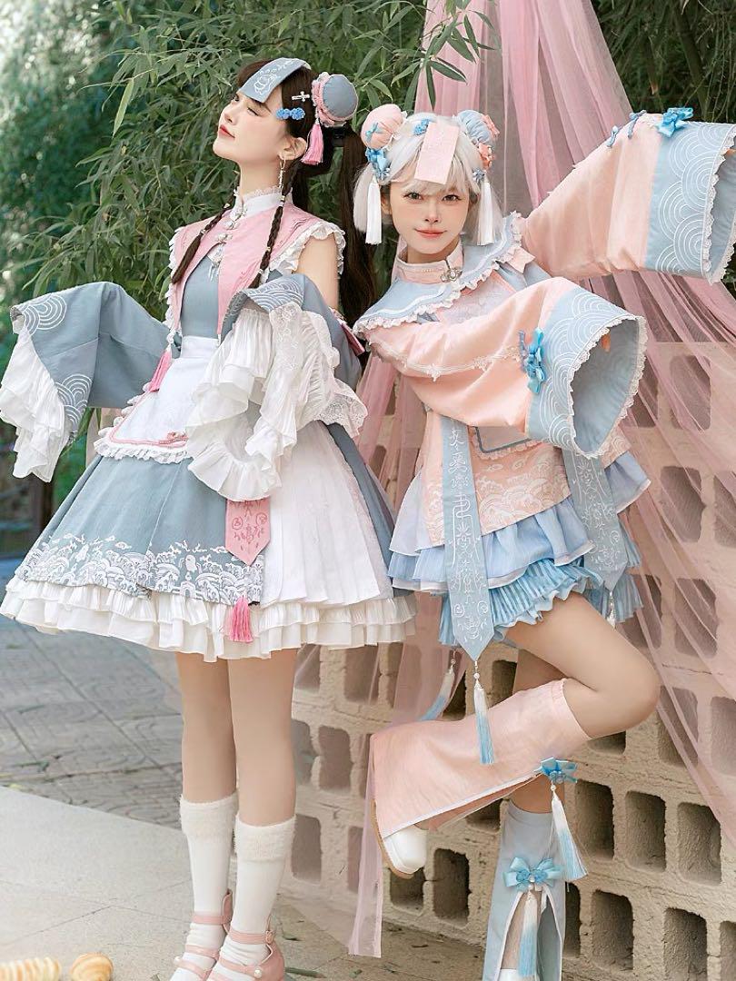 蛍鯉の森 キョンシーメイド ブルー 青い ロリータワンピース ドレス