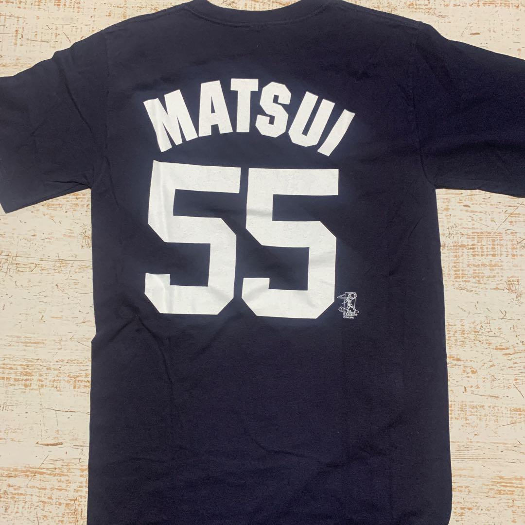 ニューヨークヤンキース松井秀喜背番号55番プリントtシャツ美品M